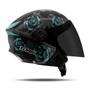 Imagem de Capacete Moto Aberto New Liberty Three 3 Flowers Brilhante Viseira Fumê Pro Tork