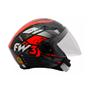 Imagem de Capacete Moto Aberto X Open Speed Preto Com Vermelho Viseira Cristal Inmetro Tamanho 56 - FW3