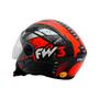 Imagem de Capacete Moto Aberto X Open Speed Preto Com Vermelho Viseira Cristal Inmetro Tamanho 56 - FW3