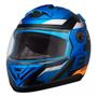 Imagem de Capacete Moto Fechado Azul com Laranja G8 EVO Viseira Cristal Inmetro Tamanho 56 58 60 62 - Pro Tork