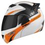 Imagem de Capacete Moto Fechado Escamoteável Robocop Pro Tork V Pro Jet 2 Carbon Branco Viseira Fumê