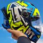 Imagem de Capacete Moto Fechado Mt Stinger 2 Meld C7 Amarelo Azul