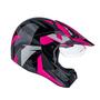 Imagem de Capacete Moto Feminino Bieffe 3 Sport Hills Cross Trilha Cinza Rosa C/ Selo Inmetro Lançamento