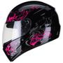 Imagem de Capacete Moto Feminino Fly F-9 Lyrical Preto Brilhante Rosa