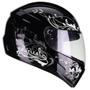 Imagem de Capacete Moto Feminino Fly F-9 Lyrical Preto Fosco Branco