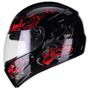 Imagem de Capacete Moto Feminino Fly F-9 Lyrical Preto Fosco Vermelho