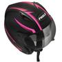 Imagem de Capacete Moto Feminino Peels Mirage Storm Preto Fosco Rosa Com Óculos Solar