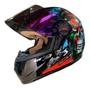 Imagem de Capacete Moto Fw3 Caveira Viseira Cristal Fumê E Camaleão 56