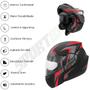 Imagem de Capacete Moto Robocop Escamoteável Pro Tork New Attack Masculino Feminino Viseira Solar