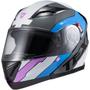 Imagem de Capacete Moto Texx Gladiator V3 Reisen Rosa Azul Branco