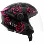 Imagem de Capacete New Liberty 3 Flowers Rosa e Preto Brilhante Tamanho 56 Pro Tork - CAP-760PKPT