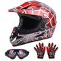 Imagem de Capacete Oumurs DOT Youth Dirt Bike Kids 5-14 com luvas e óculos