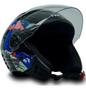 Imagem de Capacete P Moto Xopen Astronauta Preto Azul Brilha Escuro 56