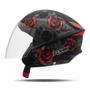 Imagem de Capacete Para Moto Feminino Aberto Flores Urbano Pro Tork New Liberty Three Viseira Cristal