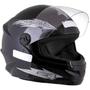 Imagem de Capacete Preto Tamanho 60 ProTork Viseira Cristal Casco Em ABS E Cinta Jugular Com Fecho Revestido Em EPS