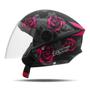 Imagem de Capacete Pro Tork New Liberty 3 Three Flowers Girls Fosco Feminino Aberto Moto