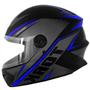 Imagem de Capacete R8 Preto e Azul Tamanho 56 Pro Tork - CAP-567CZAZ