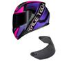 Imagem de Capacete Race Tech Sector Slash Preto e Roxo Mais Viseira Fumê