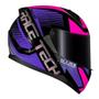 Imagem de Capacete Race Tech Sector Slash Preto e Roxo Mais Viseira Fumê