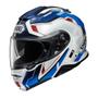 Imagem de Capacete Shoei Neotec 2 Respect TC-1 Branco com detalhes em azul e vermelho