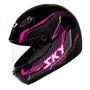 Imagem de Capacete Sky Gamma Preto Brilho Transf Rosa 58