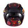 Imagem de Capacete Sky Two Chaos Preto Brilho Transf Laranja 58