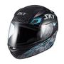 Imagem de Capacete Sky Two Cyber Snake Preto Fosco Transf Azul 56