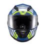 Imagem de Capacete Texx Fechado Wing Grid Azul Verd Branc 58