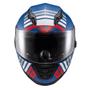 Imagem de Capacete Texx Fechado Wing Grid Azul Verm Branc 56 F016