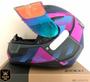 Imagem de Capacete X11 TRUST PRO TRANSIT (AZUL/ROSA)+ LENTE ESPELHADA