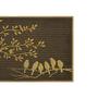 Imagem de Capacho em fibra de coco Hudson Árvore Pássaros 60x40cm marrom e dourado