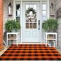 Imagem de Capacho externo IOHOUZE Cotton Buffalo Plaid Check Rug 120x1