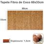 Imagem de Capacho Tapete  Fibra de Coco Porta de Entrada Retangular 60x33cm Uzoo Base Antiderrapante