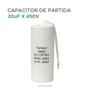 Imagem de Capacitor Partida 20uf - 450v P/ Motor Portão Eletrônico