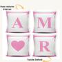 Imagem de Capas de Almofadas Estampadas Frases Amor Maria 4 Unidades Branco e Rosa