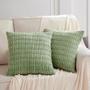 Imagem de Capas de Travesseiro em Veludo Cotelê Verde Sálvia Fancy Homi - 45x45cm (2 Unidades)