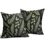 Imagem de Capas de Travesseiro Sorfbliss Sage Green Leaf 50x50cm - Conjunto com 2 Unidades