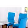 Imagem de Capas Para Cadeiras De Jantar 06 Peças Em Malha Gel Lisa - Azul Tiffany