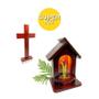 Imagem de Capela Oratorio Mdf Com Nossa Senhora 21cm + Crucifixo 28cm
