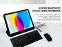Imagem de Capinha Capa Compatível com Ipad 10 10.9 2022 Case Smart Suporte Pencil + Pelicula de Vidro Teclado e Mouse Preto