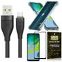 Capinha Moto E13 + Kit Cabo Tipo C 2 Metros + Película 3D - Armyshield Imagem de Capinha Moto E13 + Kit Cabo Tipo C 2 Metros + Película 3D