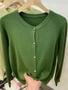Imagem de Cardigan Feminino de Malha - Manga Comprida, O-Pescoço - Outono/Inverno