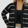 Imagem de Cardigan Feminino Tricot Longo Listras Finas