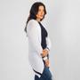 Imagem de Cardigan Kimono Feminino Alongado Tricot Linha Com Listra