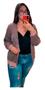 Imagem de Cardigan Tricot Plus Size Frio Blusa Inverno Moda Outono