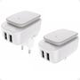 Imagem de Carregador Adaptador Universal Portátil Ultra Rápido 12w Com 2 Saida Usb 2.4a Luz noturna LED A2205