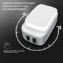 Imagem de Carregador Adaptador Universal Portátil Ultra Rápido 12w Com 2 Saida Usb 2.4a Luz noturna LED A2205