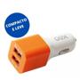 Imagem de Carregador Automotivo 2 Entradas Usb Oex Cg101 Laranja e Branco Portátil e Estiloso com Dupla Entrada USB Carga