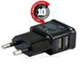 Imagem de Carregador Celular Com 2 Entradas Usb - Preto - Kit Com 10