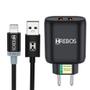 Imagem de Carregador Celular Dual Usb Turbo Hrebos Com Cabo Lightning Preto